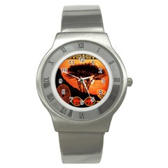 Africa Safari Summer Sun Nature Stainless Steel Watch by Celenk