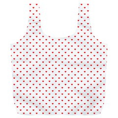 Small Christmas Red Polka Dot Hearts On Snow White Full Print Recycle Bags (l)  by PodArtist