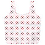 Small Christmas Red Polka Dot Hearts On Snow White Full Print Recycle Bags (L)  Front