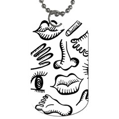 Anatomy Icons Shapes Ear Lips Dog Tag (one Side) by Celenk