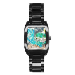 Doodle Sketch Drawing Landscape Stainless Steel Barrel Watch by Celenk