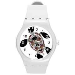 Aboriginal Art - Untitled Round Plastic Sport Watch (m) by hogartharts