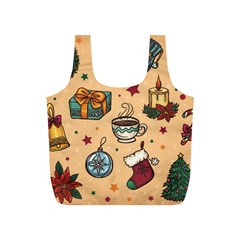 Cute Vintage Christmas Pattern Full Print Recycle Bags (s)  by allthingseveryone