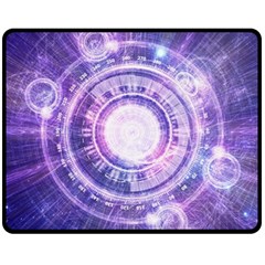 Blue Fractal Alchemy Hud For Bending Hyperspace Fleece Blanket (medium)  by jayaprime