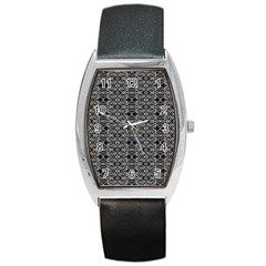 Black And White Ethnic Pattern Barrel Style Metal Watch by dflcprints