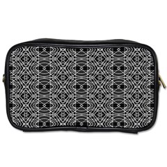 Black And White Ethnic Pattern Toiletries Bags by dflcprints