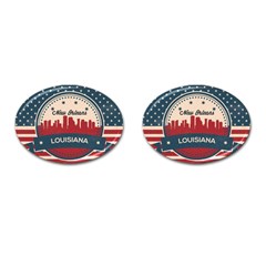 New Orleans Retro Skyline Cufflinks (oval) by Bigfootshirtshop