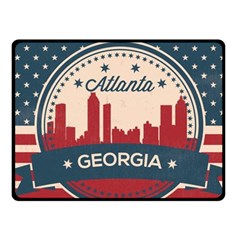 Retro Atlanta Georgia Skyline Fleece Blanket (small) by Bigfootshirtshop