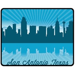 San Antonio Texas Skyline Fleece Blanket (medium)  by Bigfootshirtshop