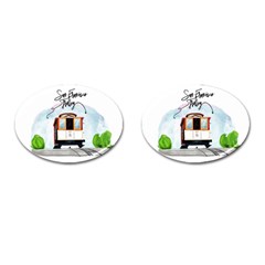 San Francisco Trolley California Bear Cufflinks (oval) by Bigfootshirtshop