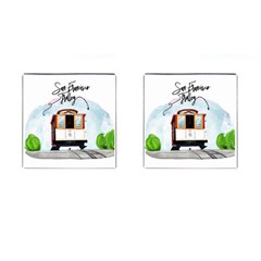 San Francisco Trolley California Bear Cufflinks (square) by Bigfootshirtshop