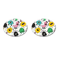 Cute And Fun Monsters Pattern Cufflinks (oval) by Bigfootshirtshop