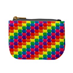 Rainbow 3d Cubes Red Orange Mini Coin Purses