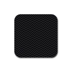 Dark Chevron Rubber Square Coaster (4 Pack)  by jumpercat