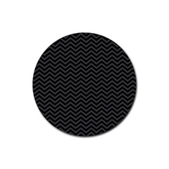 Dark Chevron Rubber Coaster (round)  by jumpercat