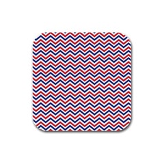 Navy Chevron Rubber Square Coaster (4 Pack)  by jumpercat