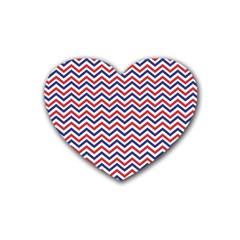 Navy Chevron Rubber Coaster (heart)  by jumpercat