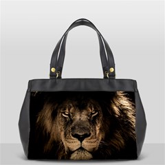 African Lion Mane Close Eyes Office Handbags (2 Sides)  by BangZart