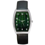 Matrix Communication Software Pc Barrel Style Metal Watch Front