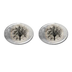 Snow Snowfall New Year S Day Cufflinks (oval) by BangZart