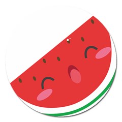 Watermelon Red Network Fruit Juicy Magnet 5  (round) by BangZart