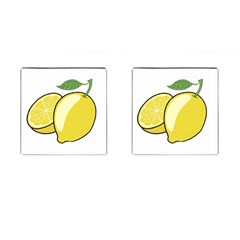 Lemon Fruit Green Yellow Citrus Cufflinks (square) by BangZart