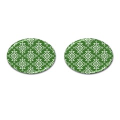 St Patrick S Day Damask Vintage Cufflinks (oval) by BangZart