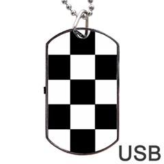 Grid Domino Bank And Black Dog Tag Usb Flash (one Side) by BangZart