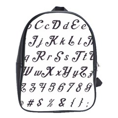 Font Lettering Alphabet Writing School Bag (large) by Celenk