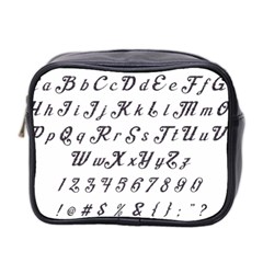 Font Lettering Alphabet Writing Mini Toiletries Bag 2-side by Celenk