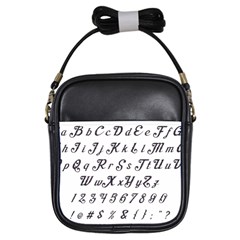 Font Lettering Alphabet Writing Girls Sling Bags by Celenk