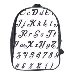 Font Lettering Alphabet Writing School Bag (xl) by Celenk