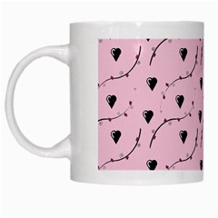 Love Hearth Pink Pattern White Mugs by Celenk