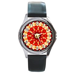 Abstract Art Abstract Background Round Metal Watch by Celenk