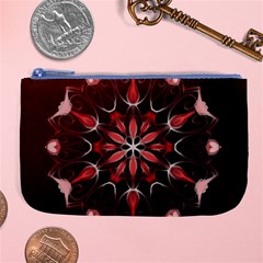 Mandala Red Bright Kaleidoscope Large Coin Purse by Celenk