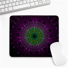 Purple Mandala Fractal Glass Large Mousepads by Celenk