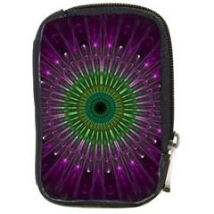 Purple Mandala Fractal Glass Compact Camera Cases by Celenk