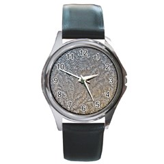 Eiskristalle Hardest Frozen Texture Round Metal Watch by Celenk