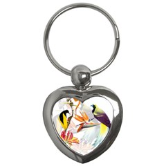 Birds Of Paradise Key Chains (heart)  by TKKdesignsCo