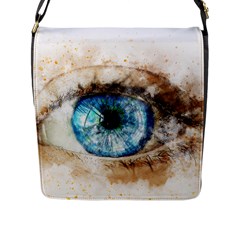 Eye Blue Girl Art Abstract Flap Messenger Bag (l) 