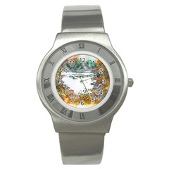 River Water Art Abstract Stones Stainless Steel Watch by Celenk