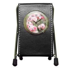 Flowers Roses Art Abstract Nature Pen Holder Desk Clocks by Celenk