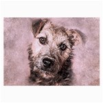 Dog Pet Terrier Art Abstract Large Glasses Cloth (2-Side) Front