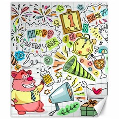 Doodle New Year Party Celebration Canvas 8  X 10  by Celenk