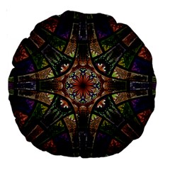 Fractal Detail Elements Pattern Large 18  Premium Round Cushions