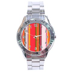 Abstract Background Pattern Textile Stainless Steel Analogue Watch by Celenk