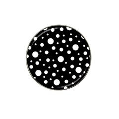 White On Black Polka Dot Pattern Hat Clip Ball Marker (10 Pack) by LoolyElzayat