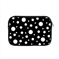 White On Black Polka Dot Pattern Apple Macbook Pro 15  Zipper Case by LoolyElzayat