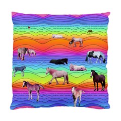 Horses In Rainbow Standard Cushion Case (one Side) by CosmicEsoteric