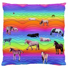 Horses In Rainbow Standard Flano Cushion Case (two Sides) by CosmicEsoteric